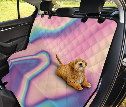 Pink And Teal Holographic Print Pet Car Back Seat Cover