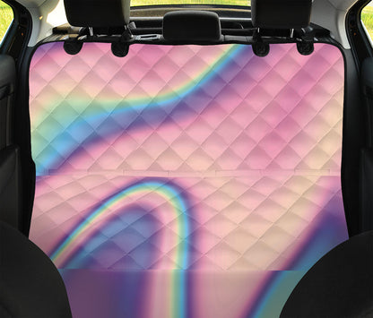 Pink And Teal Holographic Print Pet Car Back Seat Cover