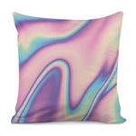 Pink And Teal Holographic Print Pillow Cover