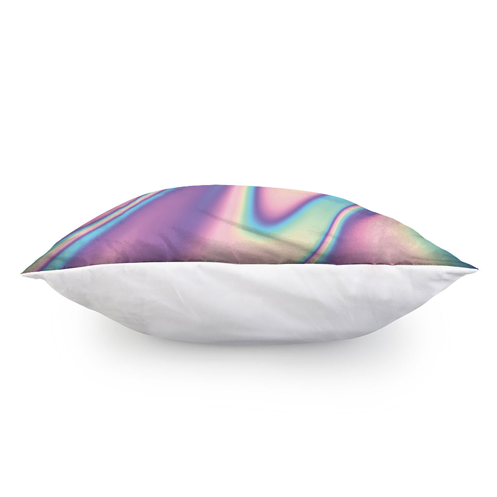 Pink And Teal Holographic Print Pillow Cover