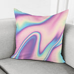Pink And Teal Holographic Print Pillow Cover
