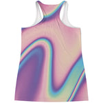 Pink And Teal Holographic Print Women's Racerback Tank Top