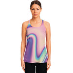 Pink And Teal Holographic Print Women's Racerback Tank Top