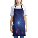 Pink And Teal Lights Speed Print Apron