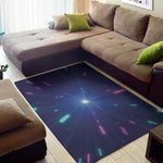 Pink And Teal Lights Speed Print Area Rug