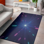 Pink And Teal Lights Speed Print Area Rug