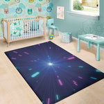 Pink And Teal Lights Speed Print Area Rug