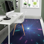 Pink And Teal Lights Speed Print Area Rug
