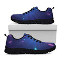 Pink And Teal Lights Speed Print Black Running Shoes