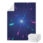 Pink And Teal Lights Speed Print Blanket
