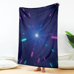 Pink And Teal Lights Speed Print Blanket