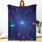 Pink And Teal Lights Speed Print Blanket