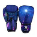 Pink And Teal Lights Speed Print Boxing Gloves
