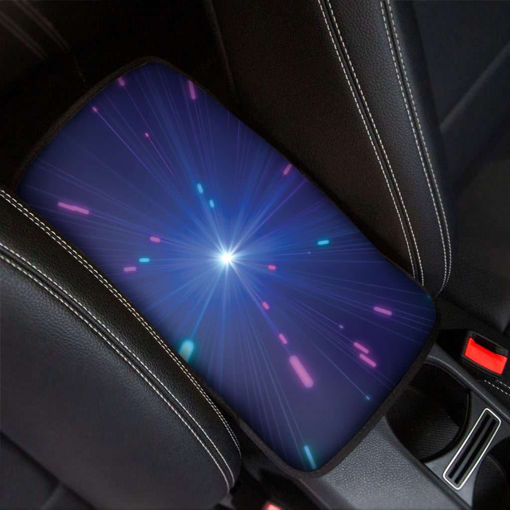 Pink And Teal Lights Speed Print Car Center Console Cover