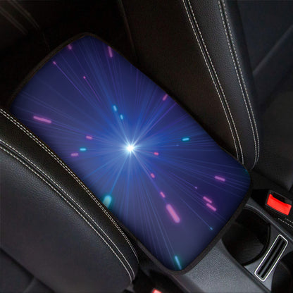 Pink And Teal Lights Speed Print Car Center Console Cover