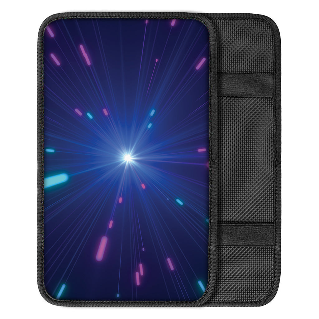 Pink And Teal Lights Speed Print Car Center Console Cover