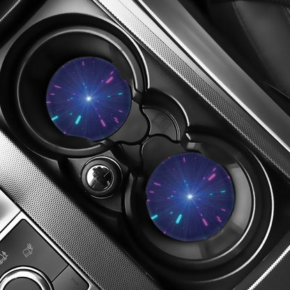 Pink And Teal Lights Speed Print Car Coasters