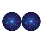 Pink And Teal Lights Speed Print Car Coasters
