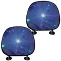 Pink And Teal Lights Speed Print Car Headrest Covers