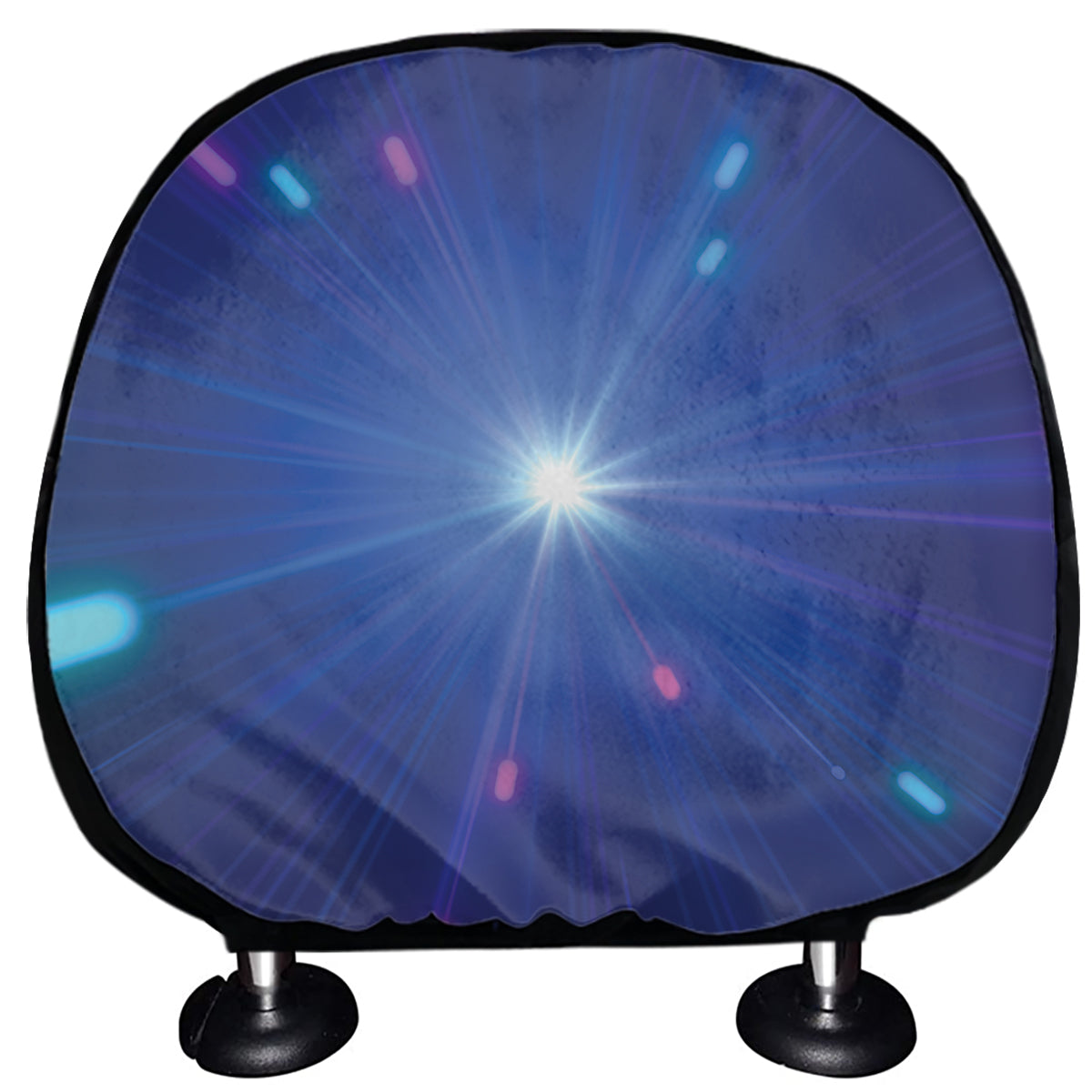 Pink And Teal Lights Speed Print Car Headrest Covers
