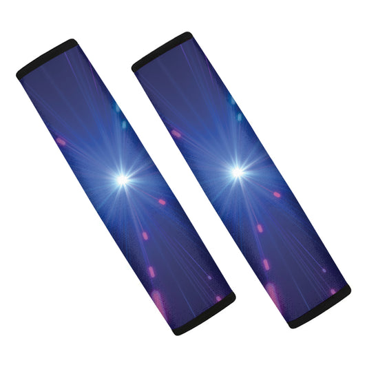 Pink And Teal Lights Speed Print Car Seat Belt Covers