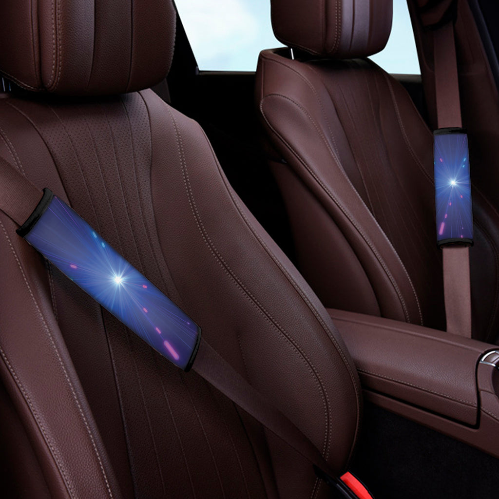 Pink And Teal Lights Speed Print Car Seat Belt Covers