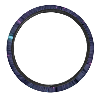 Pink And Teal Lights Speed Print Car Steering Wheel Cover