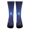 Pink And Teal Lights Speed Print Crew Socks