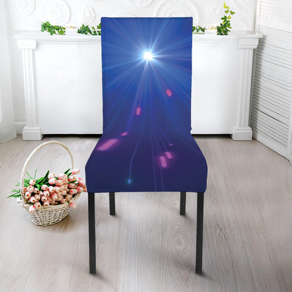 Pink And Teal Lights Speed Print Dining Chair Slipcover