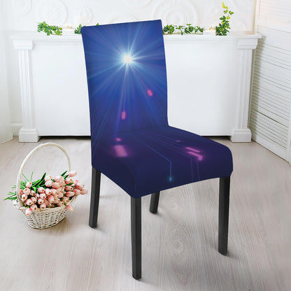 Pink And Teal Lights Speed Print Dining Chair Slipcover