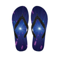 Pink And Teal Lights Speed Print Flip Flops