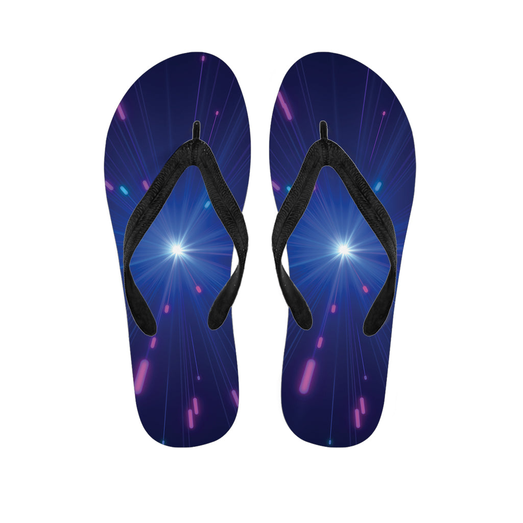 Pink And Teal Lights Speed Print Flip Flops
