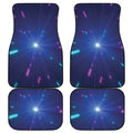Pink And Teal Lights Speed Print Front and Back Car Floor Mats