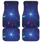 Pink And Teal Lights Speed Print Front and Back Car Floor Mats