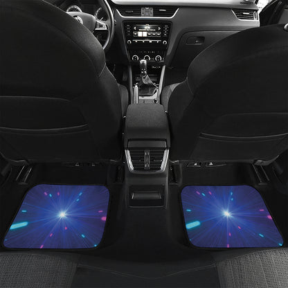Pink And Teal Lights Speed Print Front and Back Car Floor Mats