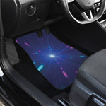 Pink And Teal Lights Speed Print Front and Back Car Floor Mats
