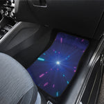 Pink And Teal Lights Speed Print Front and Back Car Floor Mats
