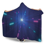 Pink And Teal Lights Speed Print Hooded Blanket