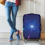 Pink And Teal Lights Speed Print Luggage Cover