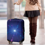 Pink And Teal Lights Speed Print Luggage Cover