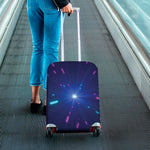 Pink And Teal Lights Speed Print Luggage Cover
