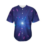 Pink And Teal Lights Speed Print Men's Baseball Jersey