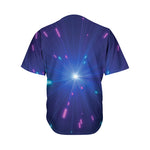 Pink And Teal Lights Speed Print Men's Baseball Jersey