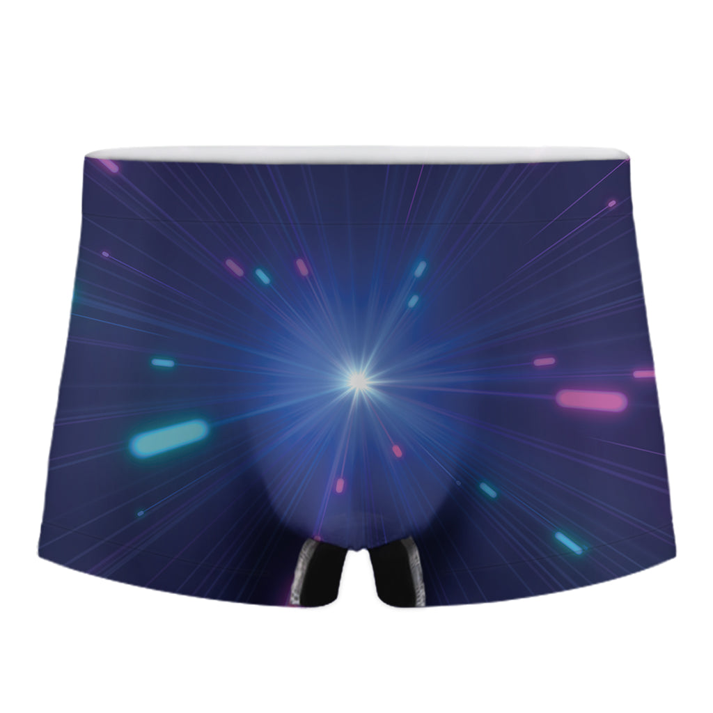 Pink And Teal Lights Speed Print Men's Boxer Briefs