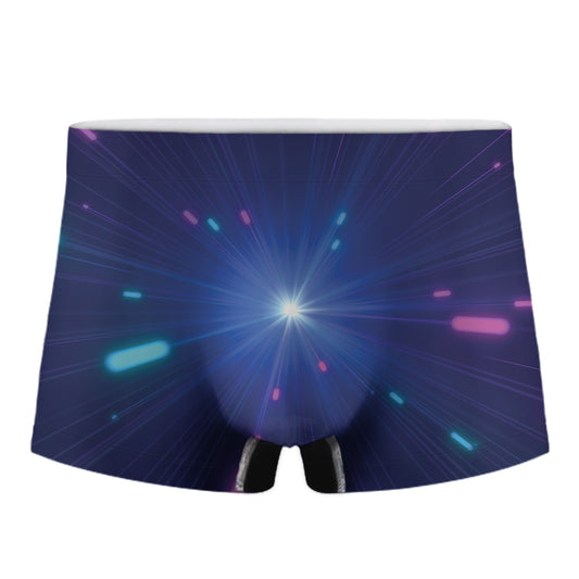 Pink And Teal Lights Speed Print Men's Boxer Briefs