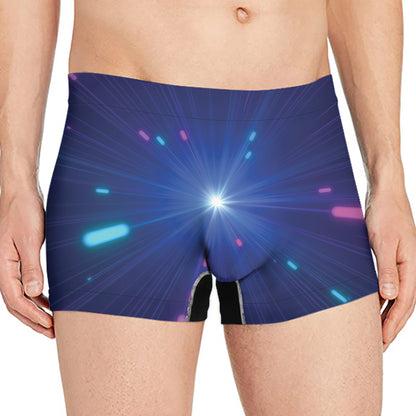Pink And Teal Lights Speed Print Men's Boxer Briefs