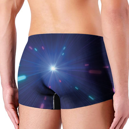 Pink And Teal Lights Speed Print Men's Boxer Briefs