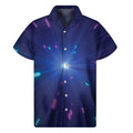Pink And Teal Lights Speed Print Men's Short Sleeve Shirt