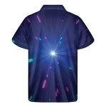 Pink And Teal Lights Speed Print Men's Short Sleeve Shirt
