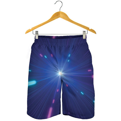 Pink And Teal Lights Speed Print Men's Shorts